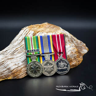 Medal mounting and replica medal - Ironbark Works